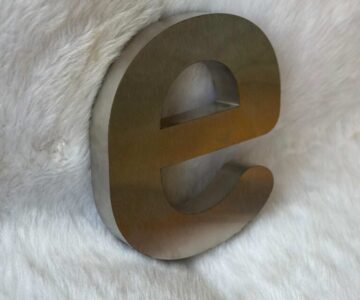 Premium silver matte 3D letter signage for luxury brand sign boards and office wall branding